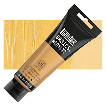 Open in modal - Liquitex Basics Acrylic Paint - Naples Yellow Hue, 4 oz tube and swatch