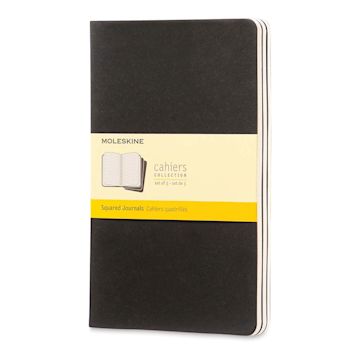 Open in modal - Moleskine Cahier Journals - 8-1/4'' x 5'', Gridded, Black, Pkg of 3