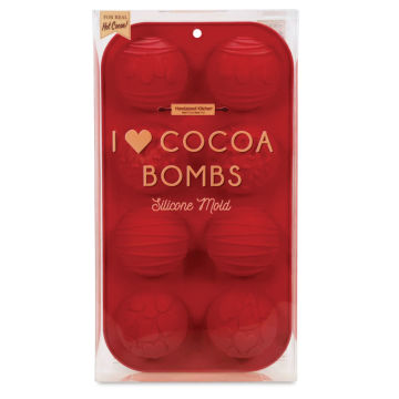 Handstand Kitchen I Heart Cocoa Bombs Silicone Mold (Front of packaging)
