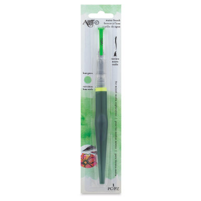 Art-C Waterbrushes - Front of blister package of Lime Green Waterbrush
