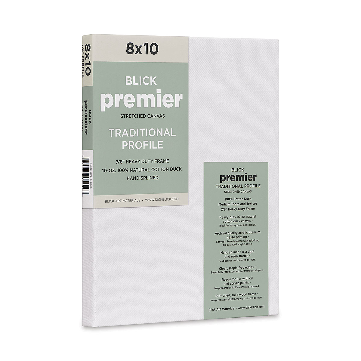 Blick Premier Stretched Cotton Canvas - Gallery Profile, Back-Stapled, 60 x 72, Pkg of 5