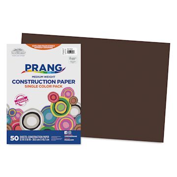 Open in modal - Prang Medium Weight Construction Paper - Dark Brown, 12" x 18", Pkg of 50 Sheets