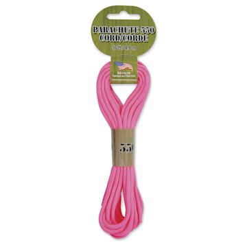 Open in modal - Pepperell Parachute 550 Cord - Neon Pink, 16 ft - front of packaging