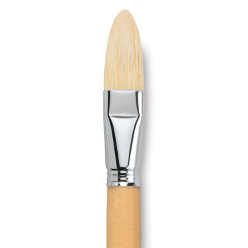 Escoda Clasico Chungking White Bristle Brush - Long Filbert, Long Handle, Size 24
