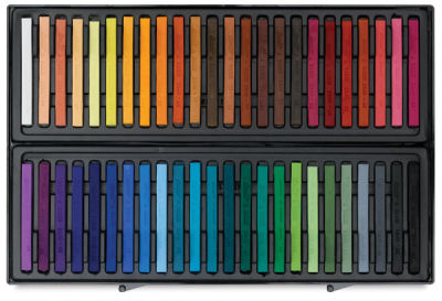 Conté à Paris Crayons Set of 48, Assorted Colors. Inside of package.