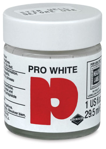 Daler-Rowney Pro Inks - Front of White 1 oz jar shown