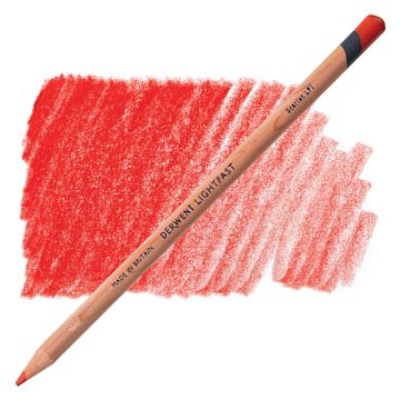 Open in modal - Derwent Lightfast Colored Pencil - Scarlet pencil and swatch