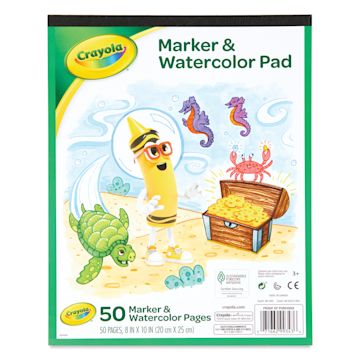 Open in modal - Crayola Marker and Watercolor Pad - 8" x 10", 50 Sheets