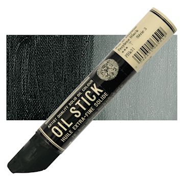 Open in modal - Sennelier Artists' Oil Stick - Perylene Black stick and swatch