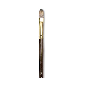 Open in modal - Winsor & Newton Monarch Brushes - Long handled Filbert brush shown vertically