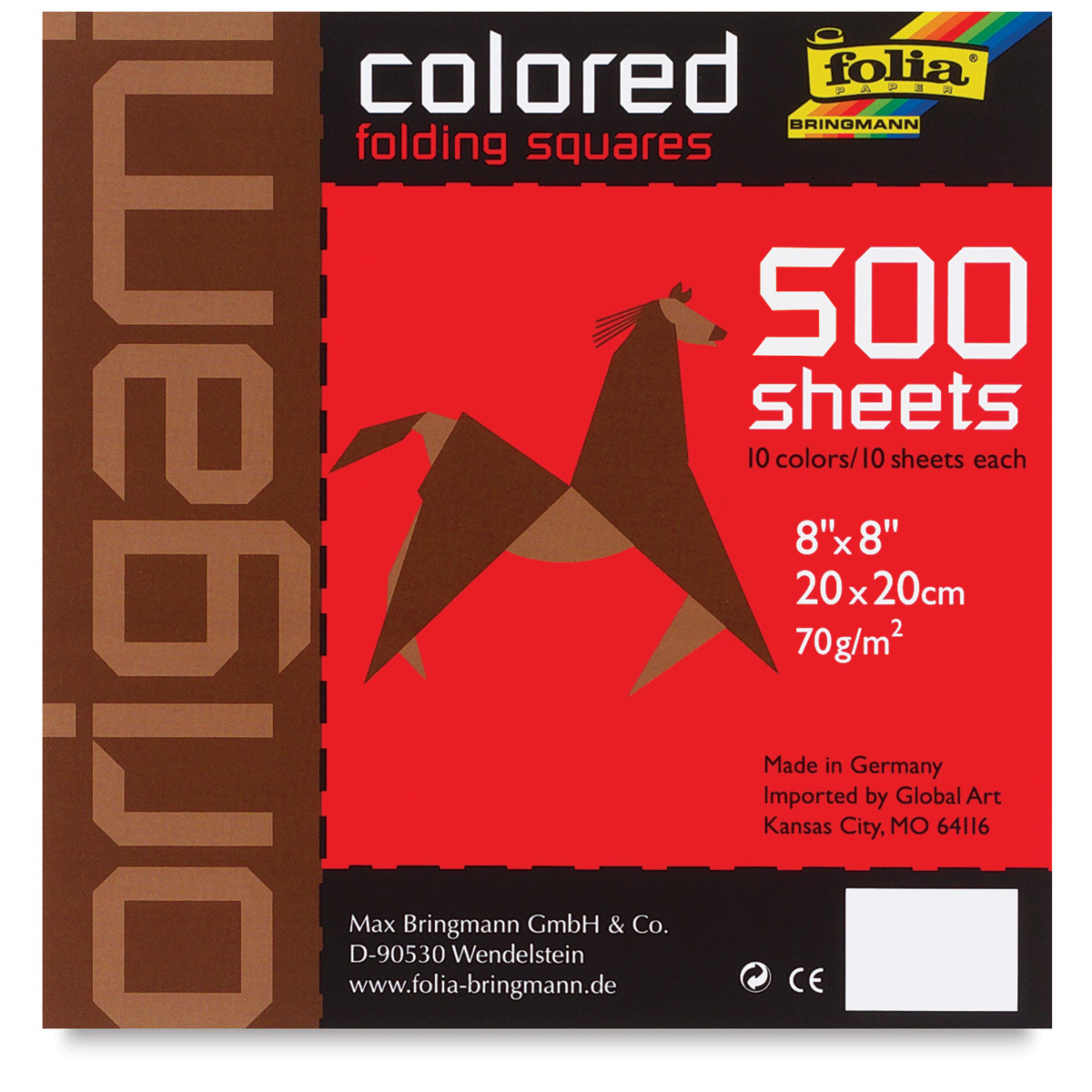 Folia Origami Paper Colored 8x8