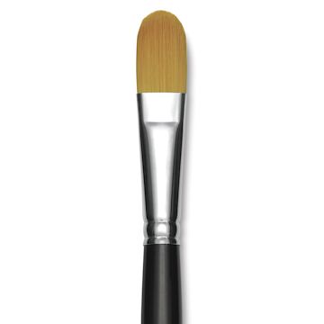 Open in modal - Trekell Synthetic Gold Taklon Brush - Filbert, Long Handle, Size 20, close-up