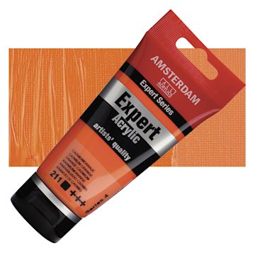 Open in modal - Amsterdam Expert Series Acrylic - Cadmium Orange, 75 ml tube and swatch