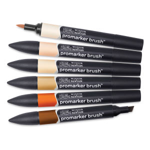 Winsor & Newton Promarker Brush Markers - Skin Tones, Set of 6 (out of package)