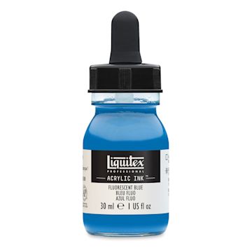 Open in modal - Liquitex Professional Acrylic Ink - Fluorescent Blue, 30 ml