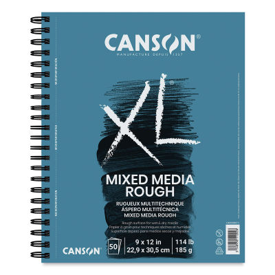 Canson XL Mixed Media Rough Pad - Front view of side wirebound pad 