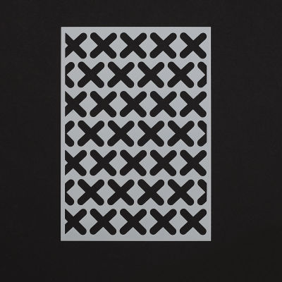 Gelli Arts Stencil - XXX, 5" x 7" (Stencil on black background)