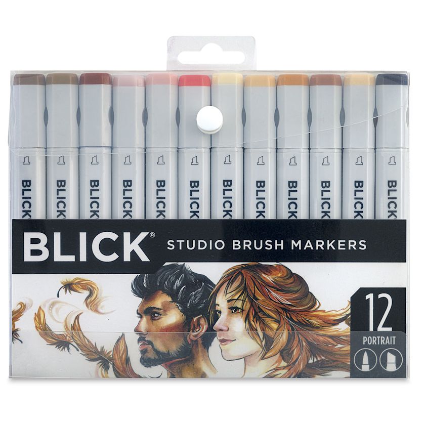 Blick Studio Brush Markers - Portrait Colors, Set of 12 | BLICK Art ...