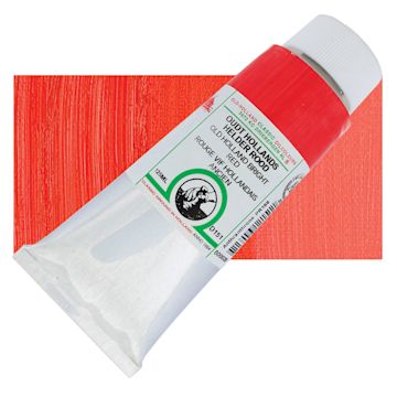 Open in modal - Old Holland Classic Oil Color - Old Holland Bright red, 125 ml tube and swatch