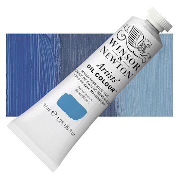 Open in modal - Winsor & Newton Artists' Oil Color - Manganese Blue Hue, 37 ml tube and swatch