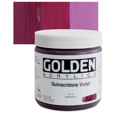 Golden Heavy Body Artist Acrylics - Quinacridone Violet, 16 oz Jar