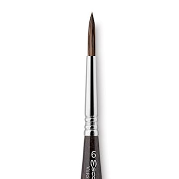 Open in modal - Escoda Versatil Brush - Travel Round, Size 6, Short Handle, close-up