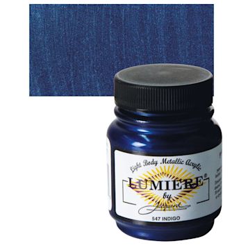 Jacquard Lumiere Acrylic - Indigo, 2.25 oz jar | BLICK Art Materials