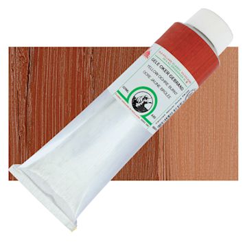 Open in modal - Old Holland Classic Oil Color - Yellow Ochre Burnt, 225 ml tube and swatch