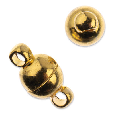 John Bead Must Have Findings Round Magnetic Clasps - Package of 2, Gold, 6 mm x 6.5 mm (Out of packaging)