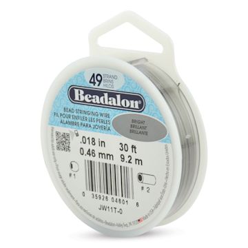 Open in modal - Beadalon 49 Strand Bead Stringing Wire - Bright, 0.018" x 30 ft.