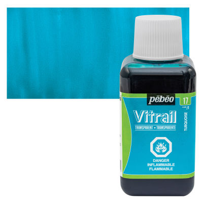 Pebeo Vitrail Paint - Turquoise, 250 ml bottle