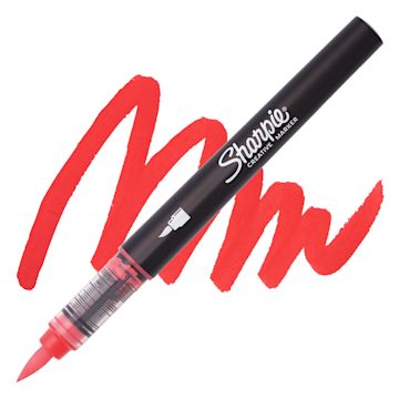 Open in modal - Sharpie Creative Acrylic Marker - Brush Tip, Red, swatch and marker