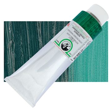 Open in modal - Old Holland Classic Oil Color - Viridian Green Deep, 225 ml tube and swatch