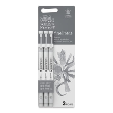 Winsor & Newton Fineliner - Cool Grey, Set of 3, front of the packaging