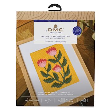 Open in modal - DMC The Designer Collection Easy Tapestry & Needlepoint Kit - Summertime Dahlia, front of packaging