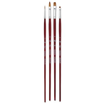 Open in modal - Princeton Velvetouch Series 3900 Synthetic Brushes - Blick Exclusive, Long Handle, Set of 4