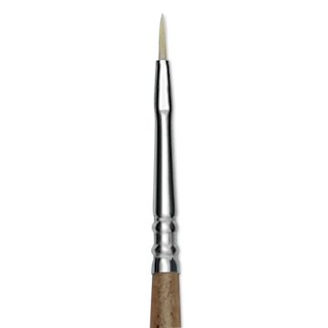 Open in modal - Escoda Futura Synthetic Bristle Brush - Series 5410, Short Filbert, Size 0, Long Handle, close-up