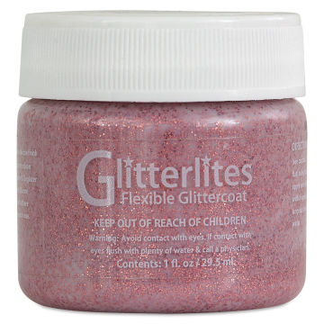 Glitterlites Flexible Glittercoat Paint - Front of 1 oz Candy Pink Jar