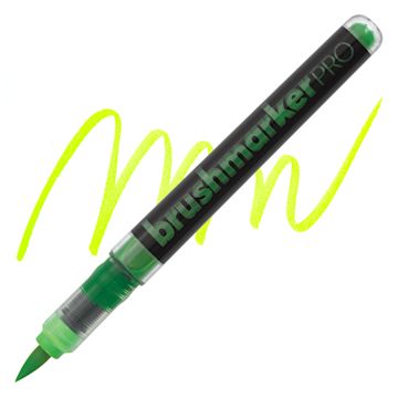 Open in modal - Karin Brushmarkers Pro Marker - Neon Yellow Green, swatch and marker