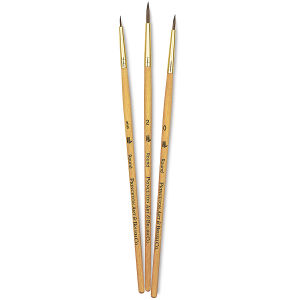 Princeton Real Value Brush Set - 9105, Synthetic Sable, Short Handle, Set of 3