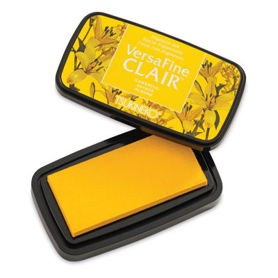 VersaFine Clair Ink Pad - Cheerful color Ink pad shown open with lid adjacent
