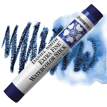 Open in modal - Daniel Smith Watercolor Stick - Ultramarine Blue stick and swatch