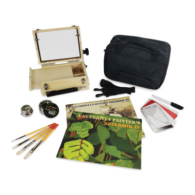 Guerrilla Painter Pocket Box - Travel Kit, contents laid out