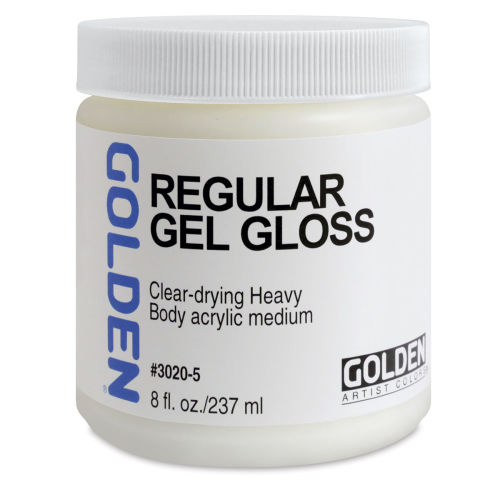 Golden Regular Acrylic Gel Medium - Gloss, 8 oz jar