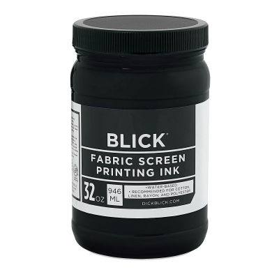 Blick Water-Base Acrylic Textile Screen Printing Ink - Black, Quart