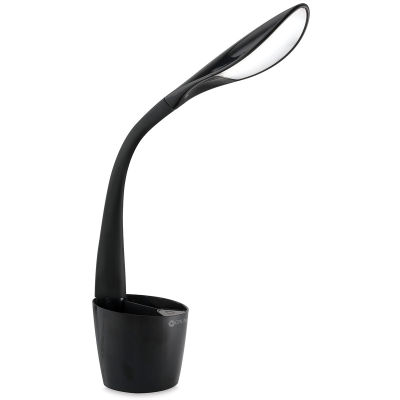 OttLite LED Desk Organizer Lamp - Side view of Black lamp