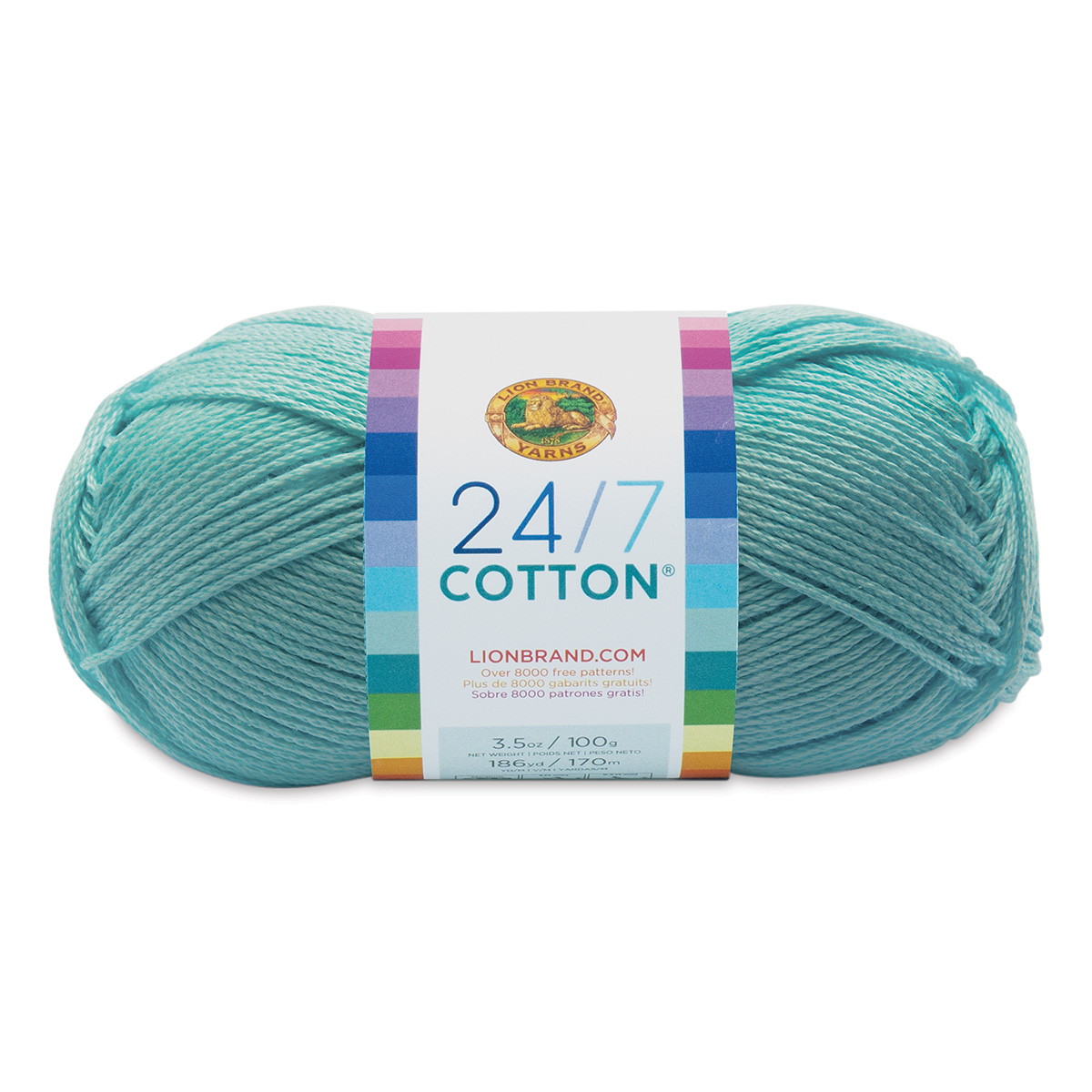 Lion Brand 24/7 Cotton Yarn - Aqua