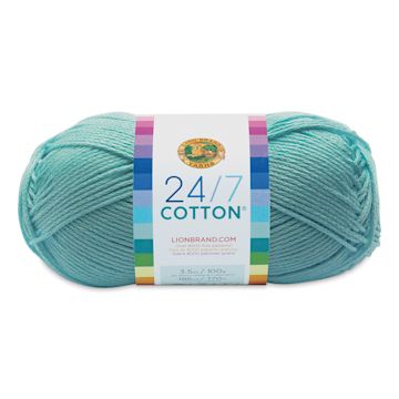 Open in modal - Lion Brand 24/7 Cotton Yarn - Aqua, 186 yards