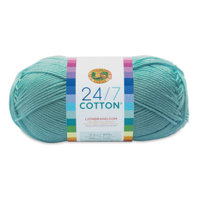 Lion Brand 24/7 Cotton Yarn - Aqua, 186 yards