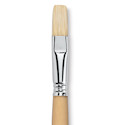Escoda Clasico Chungking White Bristle Brush - Flat, Long Handle, Size 16